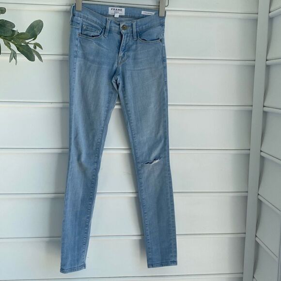 Frame Denim ‘Le Skinny De Jeanne’ in‎ Park Court Distressed Stretch Jean 24 - Picture 3 of 12